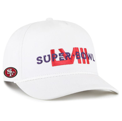 47 '  White San Francisco 49ers Super Bowl Lviii Overwrite Hitch Adjustable Hat