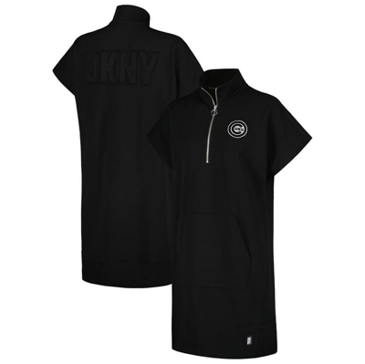 Dkny Sport Black Chicago Cubs Emily Quarter-zip Sneaker Dress
