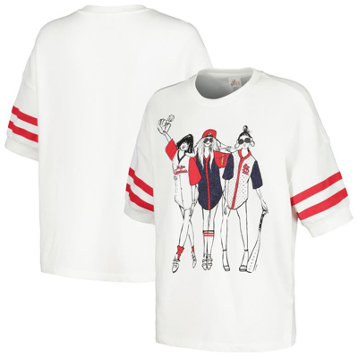 G-iii 4her By Carl Banks White St. Louis Cardinals Winners Half-sleeve Fashion Top