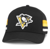 AMERICAN NEEDLE AMERICAN NEEDLE BLACK PITTSBURGH PENGUINS HOTFOOT STRIPES TRUCKER ADJUSTABLE HAT