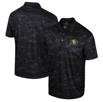 Colosseum Black Colourado Buffaloes Daly Print Polo