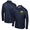 Colosseum Navy Michigan Wolverines Carson Raglan Quarter-zip Jacket In Navy