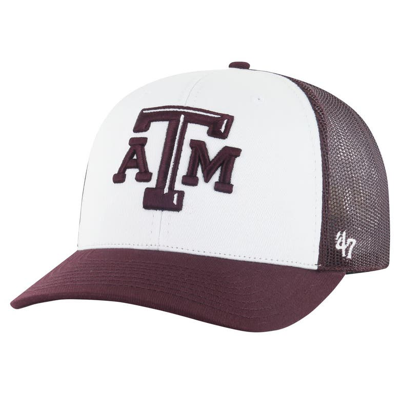 47 ' Maroon Texas A&m Aggies Freshman Trucker Adjustable Hat In White