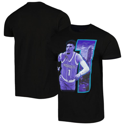 Stadium Essentials Men's And Women's  Lamelo Ball Black Charlotte Hornets Player Skyline T-shirt
