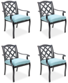 AGIO WYTHBURN MIX AND MATCH LATTICE OUTDOOR DINING CHAIRS, SET OF 4