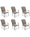 AGIO WYTHBURN MIX AND MATCH FILIGREE SLING OUTDOOR DINING CHAIRS, SET OF 6