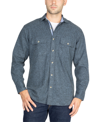 Tailorbyrd Long Sleeve Flannel Button-up Shirt In Delft Blue