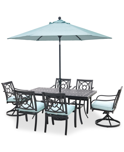 AGIO ST CROIX OUTDOOR 7-PC DINING SET (68X38" TABLE + 4 DINING CHAIRS + 2 SWIVEL CHAIRS), CREATED FOR MAC