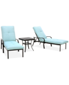 AGIO ST CROIX OUTDOOR 3-PC CHAISE SET (2 CHAISE LOUNGE CHAIRS + 1 END TABLE)