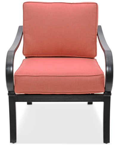 Agio St Croix Outdoor 3-pc Lounge Chair Set (2 Lounge Chairs + 1 End Table) In Peony Brick Red