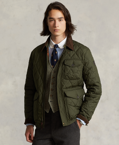 Polo Ralph Lauren Men's Water-repellent Quilted Jacket In Company Olive