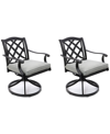 Agio Wythburn Mix And Match Lattice Outdoor Swivel Chairs, Set Of 2 In Oyster Light Grey,bronze Finish