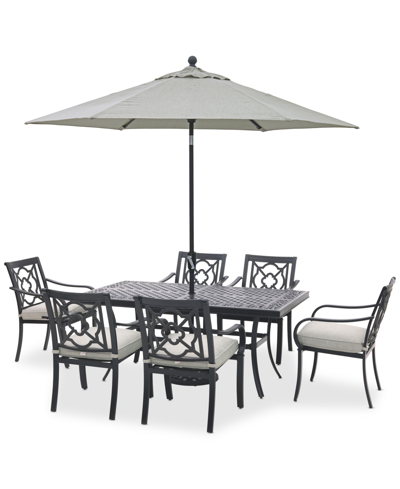 AGIO ST CROIX OUTDOOR 7-PC DINING SET (68X38" TABLE + 6 DINING CHAIRS)