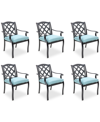 AGIO WYTHBURN MIX AND MATCH LATTICE OUTDOOR DINING CHAIRS, SET OF 6