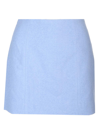 Patou Stretch Tweed Mini Skirt In Light Blue