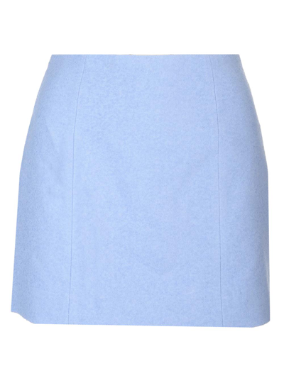 Patou Stretch Tweed Mini Skirt In Blue