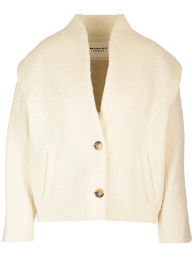 Isabel Marant Étoile Drogo Wool Blend Jacket In Neutrals