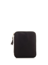 Comme Des Garçons Calfskin Compact Wallet Gold-tone Hardware In Black