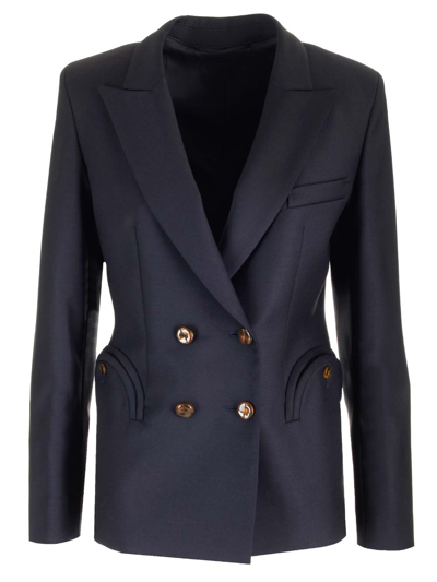 Blazé Milano Navy Blue Wool And Mohair Blazer First Class