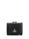 Vivienne Westwood Logo Plaque Compact Wallet In Black