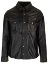 Giorgio Brato Long-sleeved Lapel Leather Jacket In Black