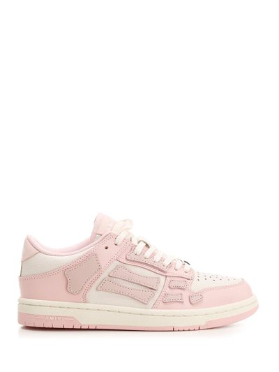 Amiri Skeltop Low Leather Trainers In Pink