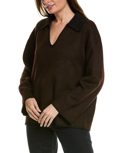 Weworewhat Collar V Neck Sweater In Brown