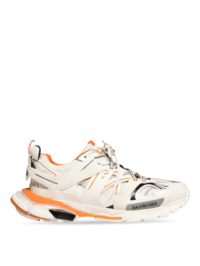 Balenciaga Track 2 Logo-detailed Metallic Mesh And Rubber Trainers In Orange