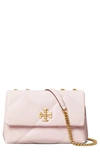 Tory Burch Kira Diamond Quilted Leather Small Convertible Shoulder Bag In Rose Salt