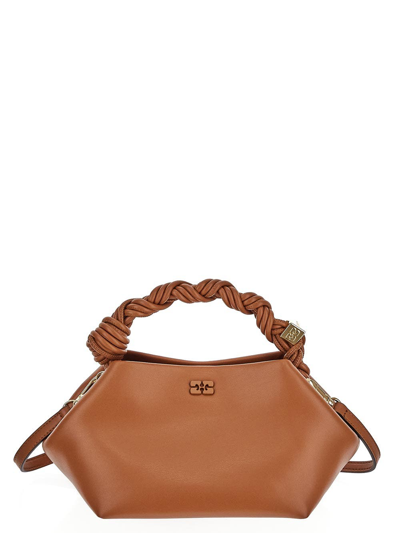 Ganni Bou Top Handle Bag In Brown
