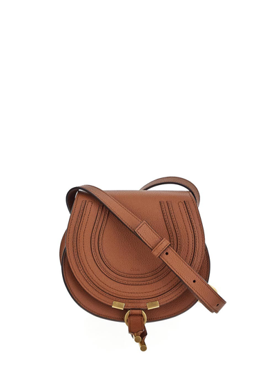 Chloé Marcie Small Saddle Bag In Brown