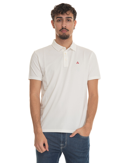 Peuterey Mezzola01 Polo Shirt In Jersey Cotton In White