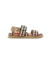 Burberry Kid's Jamie Check Sandals, Kids In Beige