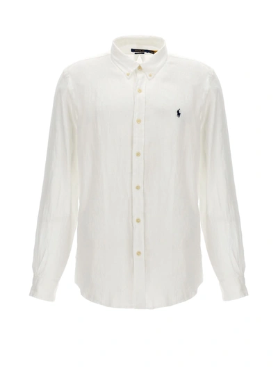 Polo Ralph Lauren Logo Embroidery Shirt In White