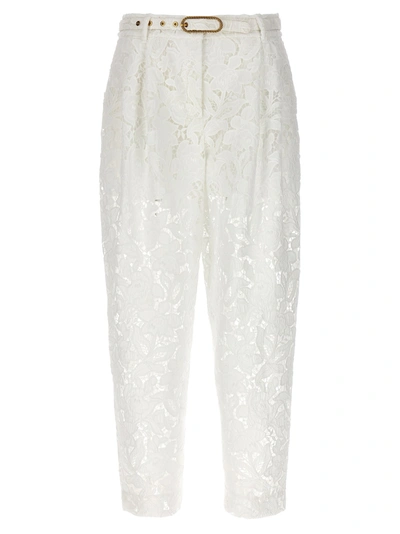 ZIMMERMANN NATURA CROPPED BARRELL PANTS WHITE