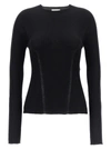 LANVIN RIBBED SWEATER SWEATER, CARDIGANS BLACK