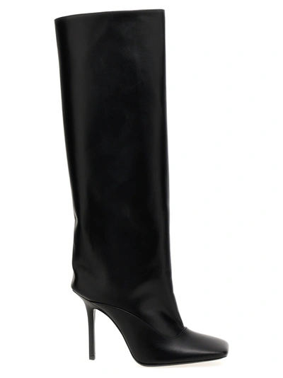 Attico Sienna 105 Knee-high Boots In Calf Leather In Black