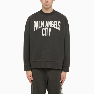 Palm Angels Pa City Delavè T-shirt In Grey
