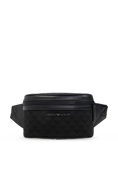 Emporio Armani Belt Bag With Logo In Black/black/black