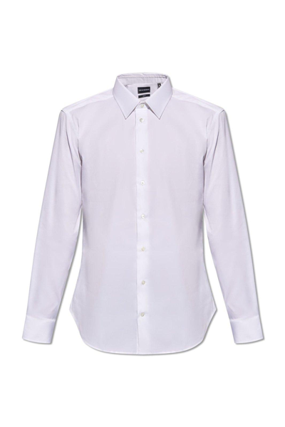 Emporio Armani Cotton Shirt In Bianco