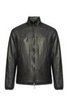 EMPORIO ARMANI LEATHER JACKET WITH STAND-UP COLLAR