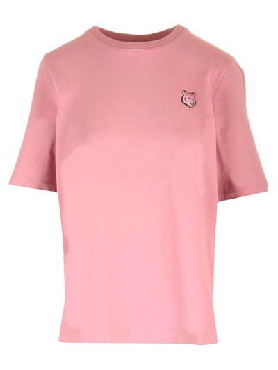 Maison Kitsuné Pink T-shirt With Baby Fox Patch