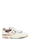 New Balance '550' White And Brown Low Top Sneakers With Logo And Contrasting Details In Marrone