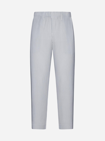 Issey Miyake Pleated Fabric Trousers In Light Grey