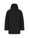 Save The Duck Logo-patch Hooded Coat In Nero