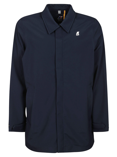 K-way Benny Long Windbreaker In Blue Depht