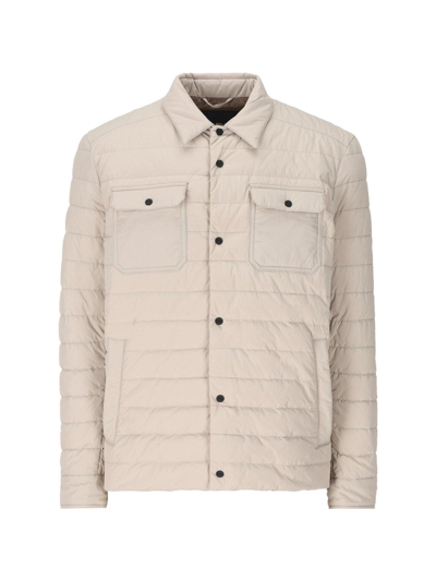 Herno Long Sleeved Quilted Padded Jacket In Natural