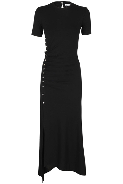 Rabanne Paco  Side Button Maxi Dress In Black