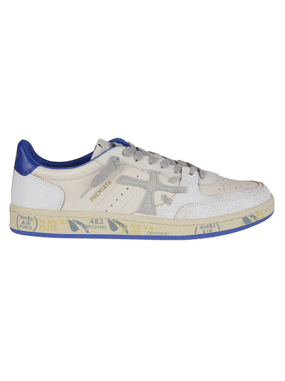 Premiata Clay Low-top Leather Sneakers In Multicolour