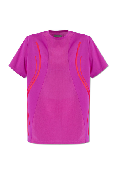 Adidas By Stella Mccartney Asmc 条纹细节t恤 In Purple